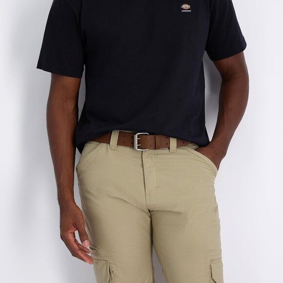 Men's Double Prong Leather Work Belt – Fully Adjustable, Regular & Big and Tall - Picture 6 of 6